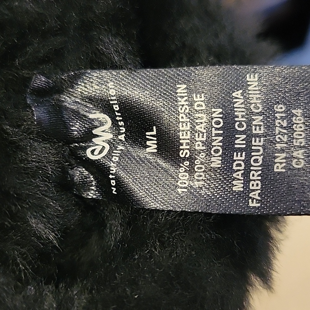 EMU Natural 100% Australian Sheepskin Gloves Black M/L Like new. - Picture 5 of 5